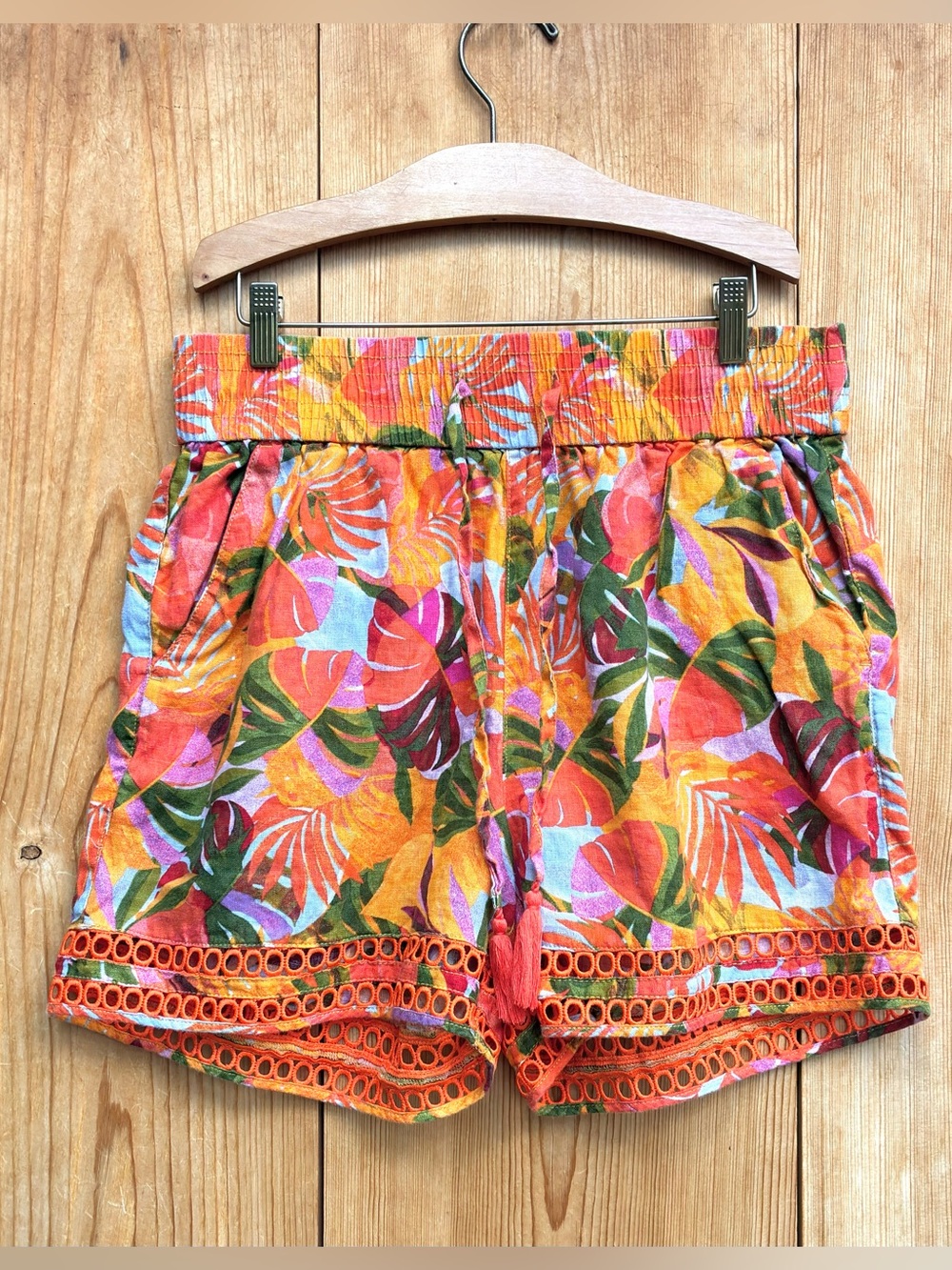 C&C California Linen Printed Shorts Sz Large